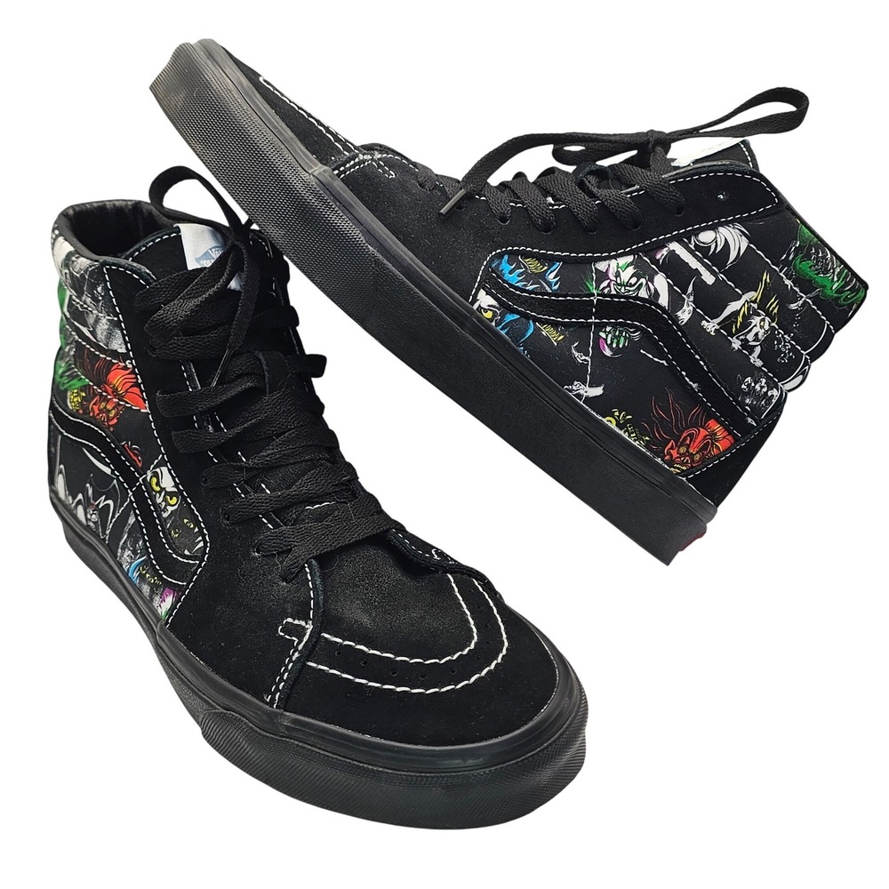 Vans x Disney Villains Sk8-Hi Black High Top Sneakers M8.5 W10 100th Anniversary